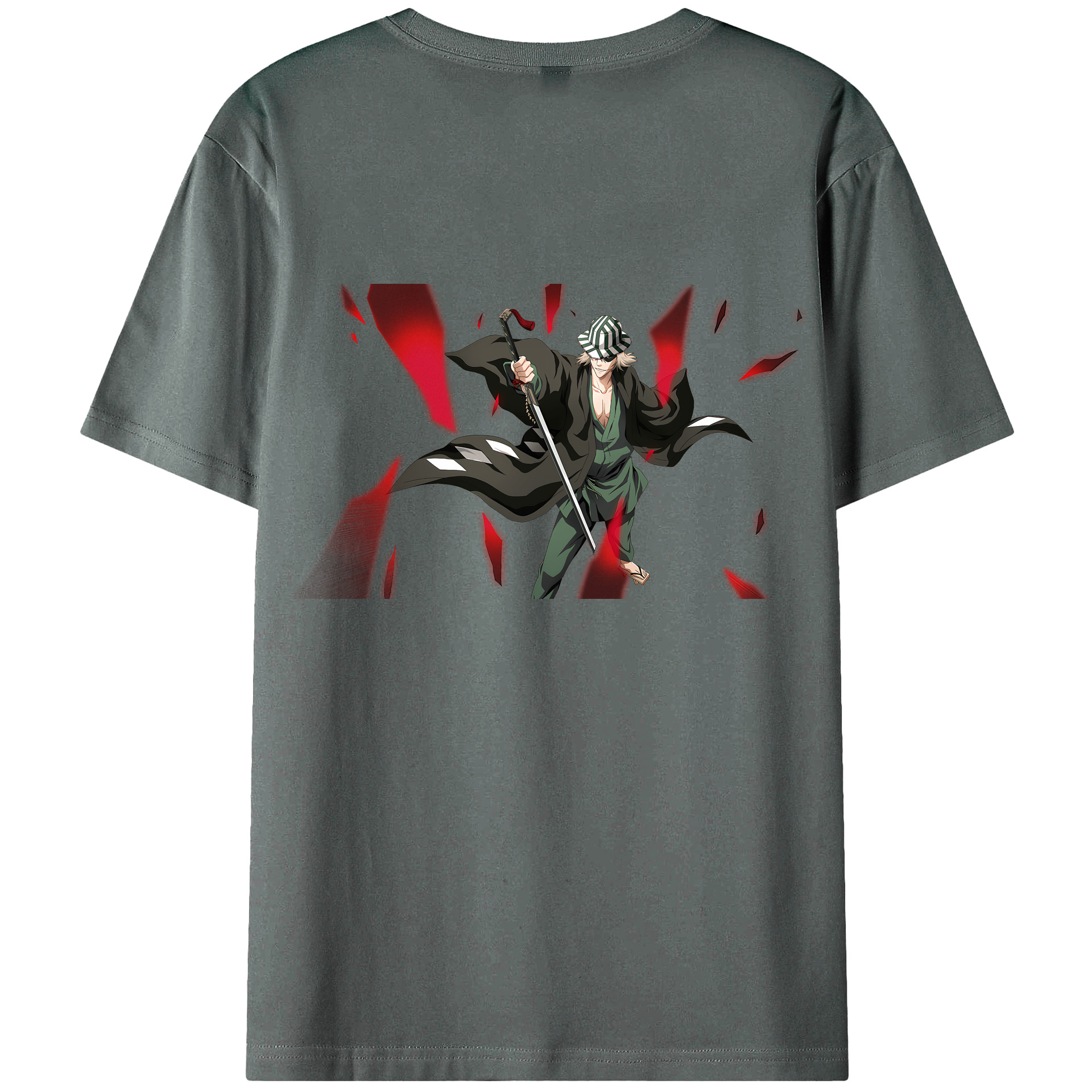 （画像用） "ブリーチ 浦原 喜助（うらはら きすけ） BLEACH Urahara Kisuke " 綿100％ メンズ半袖Tシャツ（バックプリント） 通気性